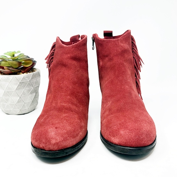 Matisse | Red Fringe Boho Western Booties 9.5 - Picture 3 of 8